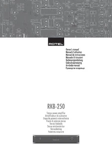 Operating Instructions for Rotel RKB-250 - Picture 1 of 1