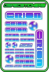 TEAM ORION RC STICKERS ESC MOTOR BRUSHLESS VORTEX CAR BUGGY JSPEC BLUE PURPLE W - Picture 1 of 8