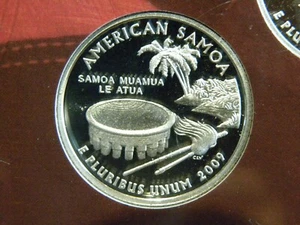 2009 S SILVER GEM PROOF AMERICAN SAMOA TERRITORIES QUARTER 90% SILVER FREE SHIP - Picture 1 of 1