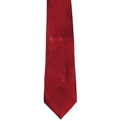 Corbata de cuello Puritan 100 % seda roja borgoña lisa marrón 4" x 56" para hombre Foto 1 de 2