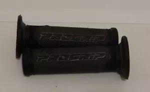 Motorcycle Handlebar Grips 7/8 Progrips 732 Superbike Black/Titanium open ends - Picture 1 of 1