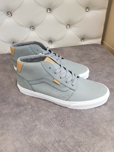 grey leather vans