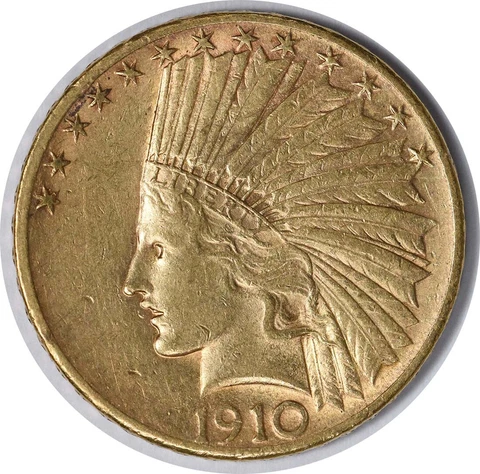 1910-S $10 Gold Indian AU Uncertified #322 Cover