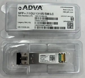 ADVA ORIGINAL SFP+/11GU/1310S SM/LC 1061701850-03 NETZWERK SWITCH - Bild 1 von 2