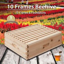 Beehive 10-Frame Medium Size Beekeeping Kit Bee Hive House Single Layer