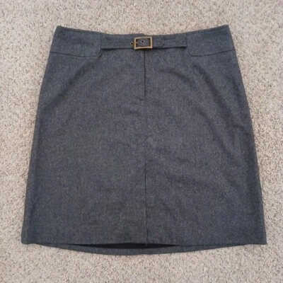 Falda The Limited Talla 12 Gris Hasta la Rodilla Elastizada Lápiz Forrado abertura Foto 1 de 4