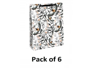 Pack of 6 Bird Sat On Flowers Eurowrap Medium Gift Bags For All Occasions - Picture 1 of 1