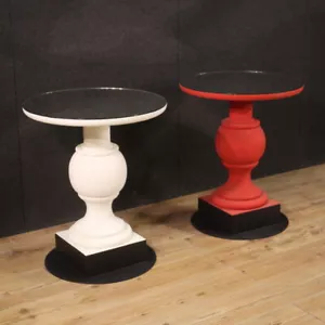 Coppia di tavolini design legno specchio vintage modernariato tavoli anni 70' - Foto 1 di 12