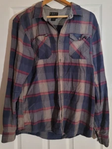 Camisa de franela de manga larga a cuadros Fox Racing para hombre L algodón con botones pesada - Imagen 1 de 16
