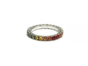 Anillo Eternidad Tramontano Gioielli Zafiros Multicolor 3.40CT Oro Blanco 18KT - Imagen 1 de 15