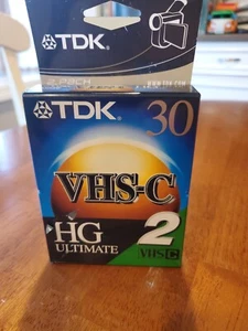 TDK 30 VHS-C HG Ultimate 2 Pack Camcorder Tape, NEW & SEALED - Picture 1 of 5
