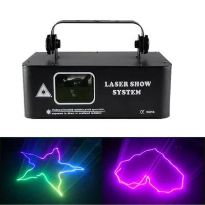 500mW RGB DMX Colorful Beam Projector Sound Scan Laser Music Scanner Light Stage - Image 1 of 4