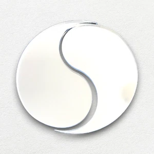 Yin Yang Shaped Acrylic Mirrors, Bespoke Sizes & Engraving Services - Picture 1 of 6