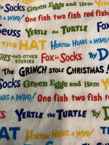 Celebrate Seuss Cotton Fabric Robert Kaufman Dr. Seuss Enterprises 1 Yd. L + 7" - Picture 1 of 3