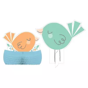 Hello Baby Boy Birds Flower Heart Cute Baby Shower Party Decoration Centerpiece - Picture 1 of 1