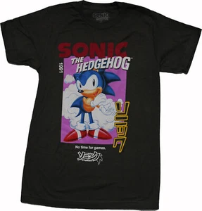 Sonic the Hedgehog T-Shirt - No Time For Games Kanji Image - Picture 1 of 1