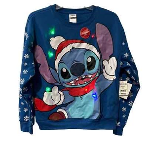 Stitch Christmas Sweatshirt Light Up XS  - Picture 1 of 4