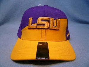 Nike LSU Tigers Verbiage Swoosh Flex Small/Medium BRAND NEW curved bill hat cap - Picture 1 of 10