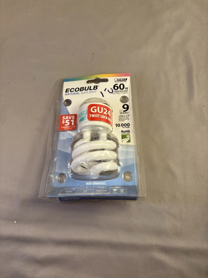 Feit Electric BPESL13T/GU24 60-Watt Equivalent GU24 CFL Bulb - Image 1 of 3