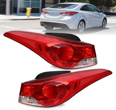 Hyundai Elantra Tail Light Assembly 2011 2012 2013 Pair Driver and Passenger - Image 1 of 4