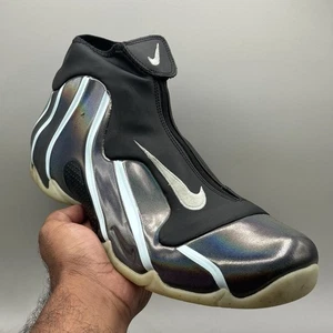Nike Air Flightposite Men Size 10.5 Sneakers Topaz Mist AO9378 Basketball 2018 - Picture 1 of 17