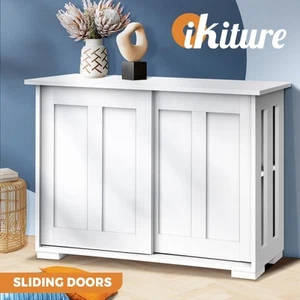 Oikiture Buffet Sideboard Cabinet Doors Storage Cupboard Hallway Table White - Picture 1 of 9