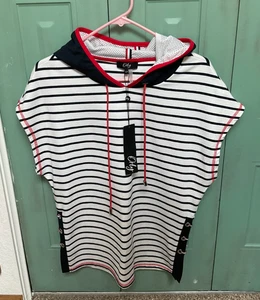 Orly maritim inspirierter gestreifter Pullover Shirt/Top mit Kapuze | Gr. S/P | Neu mit Etikett - Bild 1 von 5