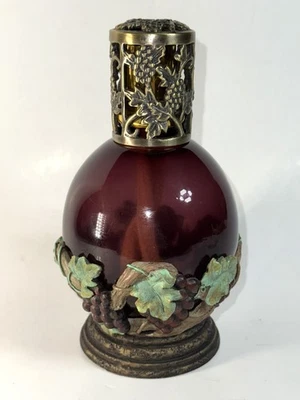 Diffusore olio profumo catalitico lampada vetro bruciatore vite uva vino vigna - Immagine 1 di 4