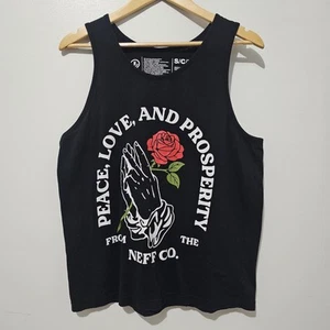 Neff - Tank Top Oversized Rose Graphic Print - Size S - Black - Picture 1 of 5