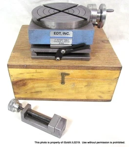 4" Machining DOUBLE ANGLE ROTARY TABLE 4x4 from EDTTCO MFG CO + VISE & BOX - Picture 1 of 6