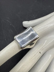 ⭐️RLM Robert Lee Morris 925 Sterling Modernist Concave Rectangle Ring Size 9 (2) - Bild 1 von 5