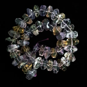 620ct AMETRINE AMETHYST PRASIOLITE FACETED NUGGET BEAD STRAND 15mm AAA+++ - Picture 1 of 1