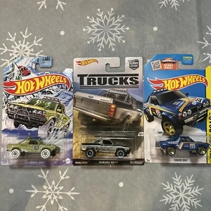 Hot Wheels Car Culture Trucks Subaru Brat Silver Real Riders Lot Of 3 - Picture 1 of 4
