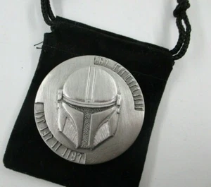 mandalorian coin of the realm solid no lead pewter metal w/ velvet gift bag - Picture 1 of 5