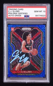 CJ Elleby Signed 2020-21 Panini Prizm Prizms Blue Shimmer #283 #24/35 RC (PSA | - Picture 1 of 2