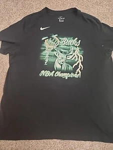 Nike Milwaukee Bucks NBA Finals Championship BASKETBALL TEAM SHIRT SZ X-L - Picture 1 of 6