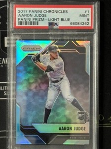 2017 Chronicles Light Blue Prizm Aaron Judge Rookie #'d 251/299 PSA 9 - Yankees