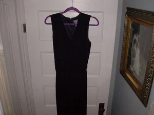 Vince Camuto Wide Leg Jumpsuit Size M Womans Black V-Neck Sleeveless Pockets - Picture 1 of 11