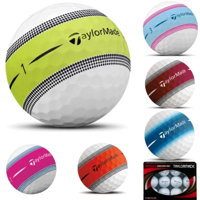 TaylorMade Tour Response Stripe GOLFBÄLLE recycelt Klasse A ein Dutzend Lake Bälle