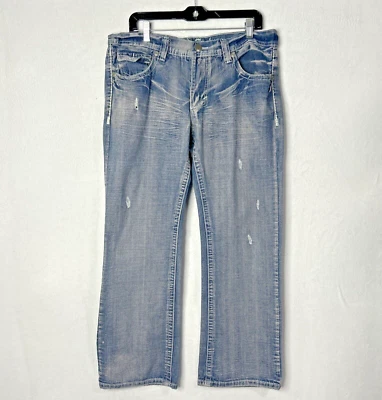 Pantalones de mezclilla góticos cruzados patinadores desgastados vintage Y2K Xtreme Couture para hombre (etiqueta 34X30) Foto 1 de 4