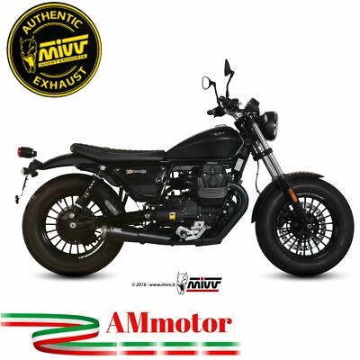 Silenciador de escape Mivv Moto Guzzi V9 Bobber/Roamer 2016 motocicleta Ghibli preto - Imagem 1 de 3