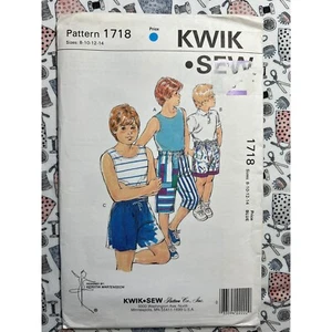 Kwik Sew Sewing Pattern 1718 Boys Shorts Size 8-14 Cut Complete to Size 14 - Picture 1 of 3