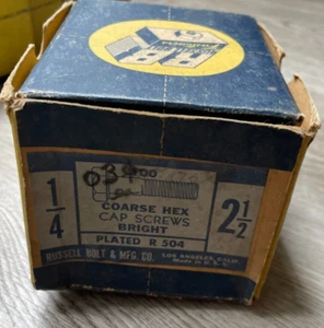 RB Russell Bolt Hex Cap Screws Coarse Thread Zinc Plated 1/4 X 2 1/2 *QTY 20* - Picture 1 of 4