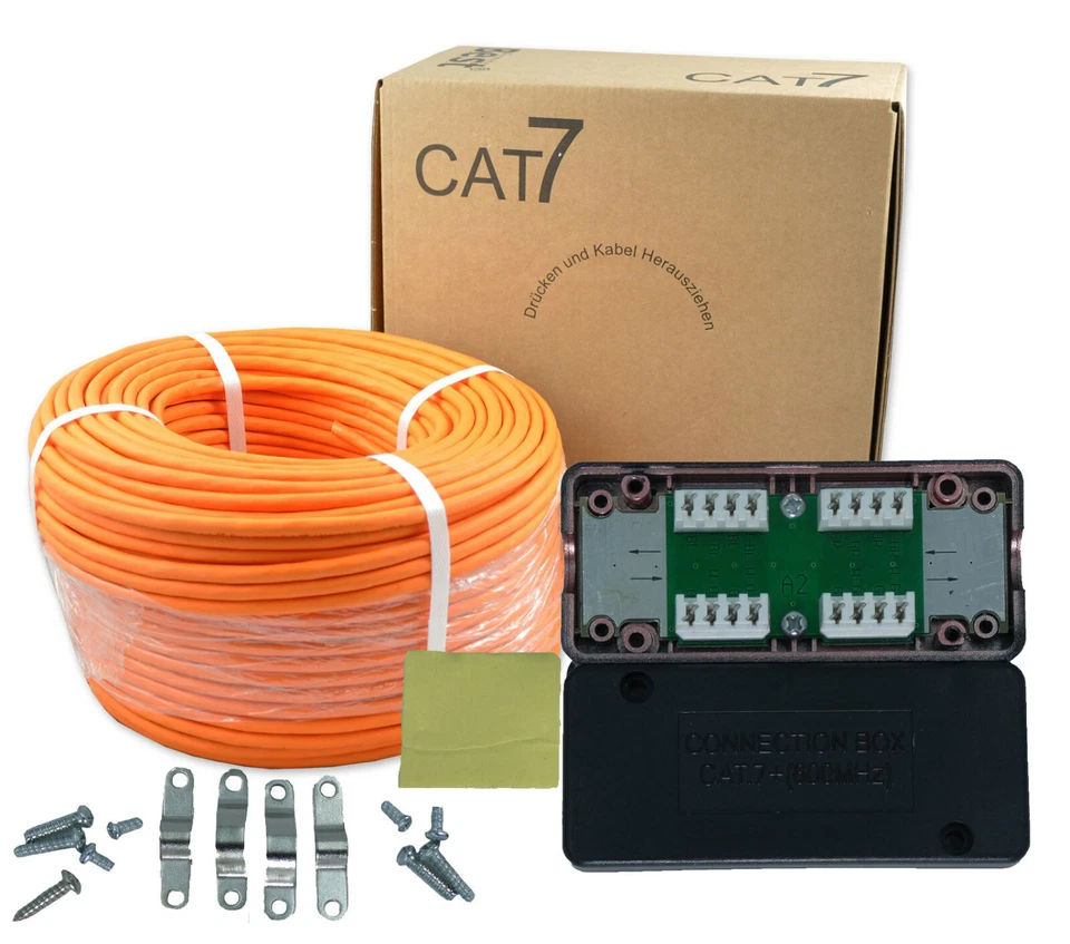 B.E.S.T. CAT-7 Flachkabel - Orange, 100m