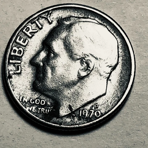 1970 D Roosevelt dime Cover