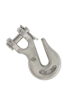 1/4" Clevis Grab Hook Marine Grade 316 Stainless Steel Towing Shackle 500KG - Picture 1 of 5
