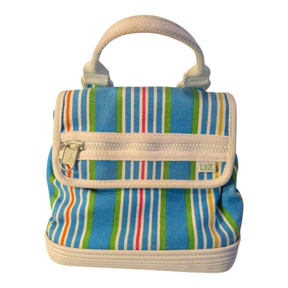 Liz by Liz Claiborne Mini Tote HandBag Top Handle Multi Pockets Rubber Bottom - Image 1 of 4