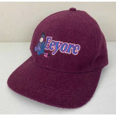 De colección Y2K Disney Store Winnie the Pooh Eeyore lana cosida cuero correa sombrero Foto 1 de 4