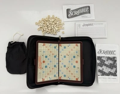 Vintage Scrabble Travel Set Folio Edition Soft Zipper Case Hasbro 40387 - Image 1 of 4