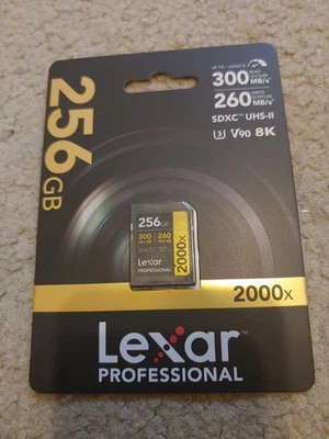 New! Sealed Lexar Professional 256GB 300MB/s 2000x UHS-II SDXC Memory Card - Image 1 of 2